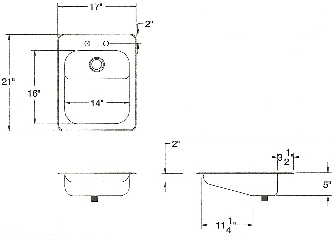 Stainless Steel A.D.A. Compliant Drop-In Sink With Deck Mounted ...